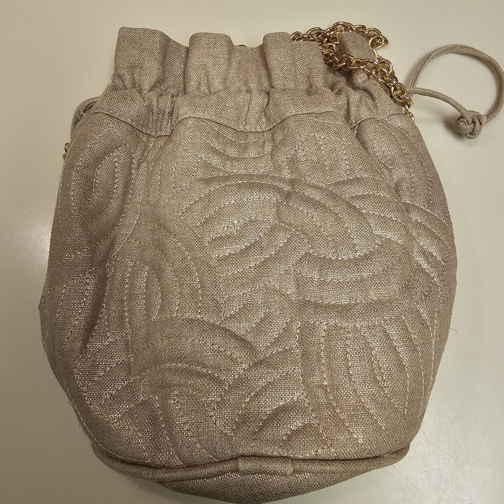 Cappagallo Goldish Tan Drawstring Purse